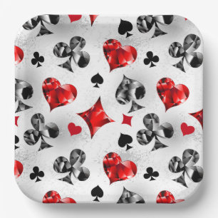 Poker Player Gambler Kartenspielen Anzug Las Vegas Pappteller