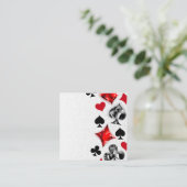 Poker Player Gambler Kartenspielen Anzug Las Vegas Quadratische Visitenkarte (Stehend Vorderseite)