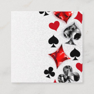 Poker Player Gambler Kartenspielen Anzug Las Vegas Quadratische Visitenkarte