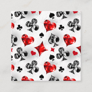 Poker Player Gambler Kartenspielen Anzug Las Vegas Quadratische Visitenkarte