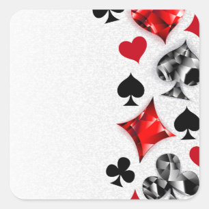 Poker Player Gambler Kartenspielen Anzug Las Vegas Quadratischer Aufkleber