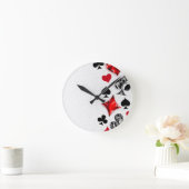 Poker Player Gambler Kartenspielen Anzug Las Vegas Runde Wanduhr (Zuhause)