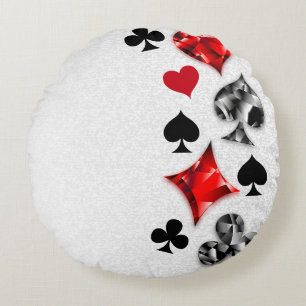 Poker Player Gambler Kartenspielen Anzug Las Vegas Rundes Kissen