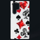 Poker Player Gambler Kartenspielen Anzug Las Vegas Samsung Galaxy Hülle<br><div class="desc">Grauer,  texturierter Hintergrund mit polygonalen Spielkarten-Symbolen. Symbole für Spielkarten,  Herz,  Diamant,  Pik und Club.</div>