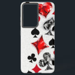 Poker Player Gambler Kartenspielen Anzug Las Vegas Samsung Galaxy Hülle<br><div class="desc">Grauer,  texturierter Hintergrund mit polygonalen Spielkarten-Symbolen. Symbole für Spielkarten,  Herz,  Diamant,  Pik und Club.</div>