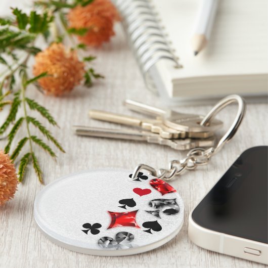 Poker Player Gambler Kartenspielen Anzug Las Vegas Schlüsselanhänger (Vorderseite rechts)