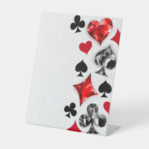 Poker Player Gambler Kartenspielen Anzug Las Vegas Sockelschild