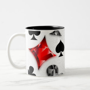 Poker Player Gambler Kartenspielen Anzug Las Vegas Zweifarbige Tasse