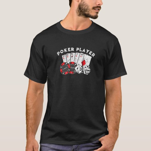Poker Player Gamino Karten setzen Texas Hold Em T-Shirt (Vorderseite)