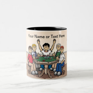 Poker Player - Männlicher Cartoon von PrintedPerfe Zweifarbige Tasse