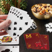 Poker Player Personalisiert DarkRed Monogram Spielkarten (In Situ)