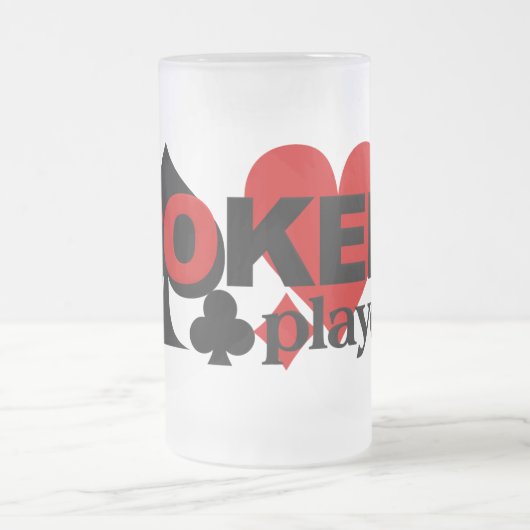 Poker Player-Tasse Mattglas Bierglas (Mittel)