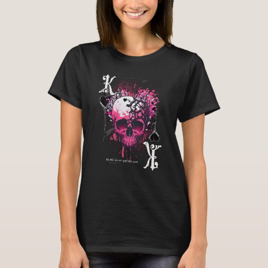 Poker Playing Card Apparel King Of Hearts Skull T-Shirt (Vorderseite)