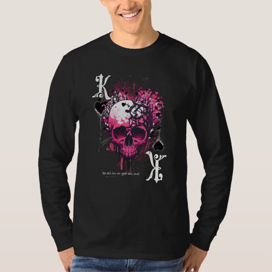 Poker Playing Card Apparel King Of Hearts Skull T-Shirt (Vorderseite)