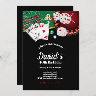 Poker Playing Card, Casino Party einladen Einladung