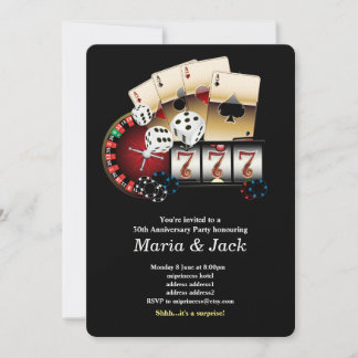 Poker Playing Card, Casino Party einladen Einladung