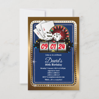 Poker Playing Card, Casino Party einladen Einladung