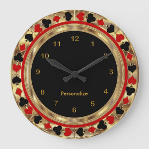 Poker Playing Cards Große Wanduhr