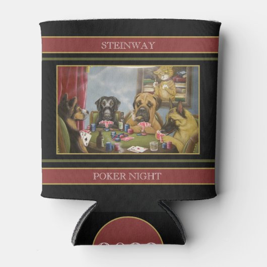 Poker Playing Hunde Dosenkühler (Vorderseite)