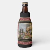 Poker Playing Hunde Flaschenkühler (Flaschenvorderseite)