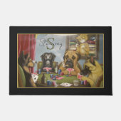 Poker Playing Hunde Fußmatte (Vorderseite)