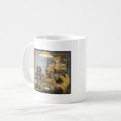 Poker Playing Hunde Kaffeetasse (Vorderseite Links)