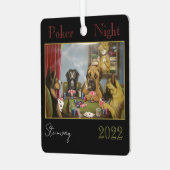 Poker Playing Hunde Ornament Aus Metall (Vorderseite links)