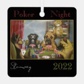 Poker Playing Hunde Ornament Aus Metall (Rückseite)