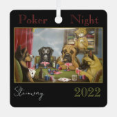 Poker Playing Hunde Ornament Aus Metall (Vorderseite)