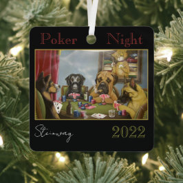 Poker Playing Hunde Ornament Aus Metall