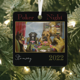 Poker Playing Hunde Ornament Aus Metall