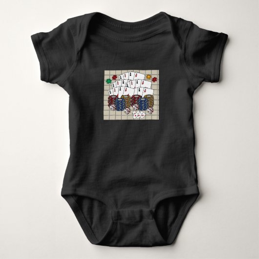Poker Poker Player Gewinner Zocker Baby Strampler (Vorderseite)