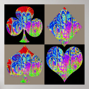 Poker: Poker Set Graffiti Liebhaber Poster