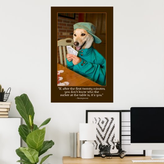 Poker Poster (Hund) (Heimbüro)