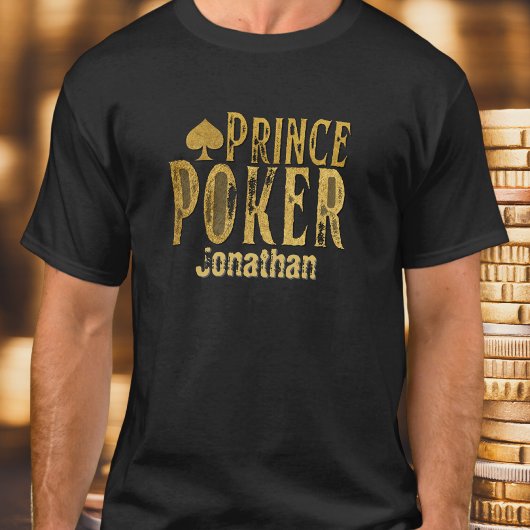 Poker Prinz lustige personalisierbare T - Shirt