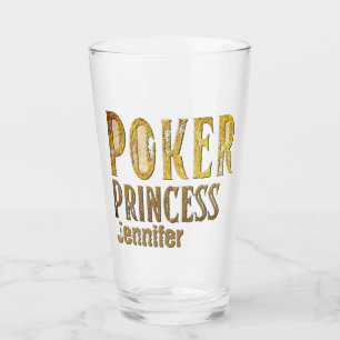 Poker Prinzessin Gold lustig personalisierbar Glas