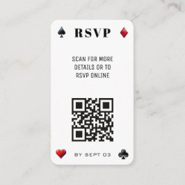 Poker QR Code Wedding RSVP Begleitkarte