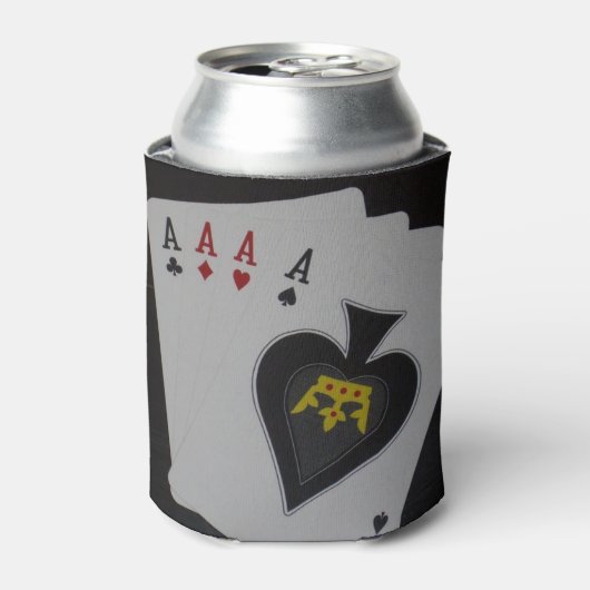 Poker, Quad Aces Stubby Can Holder. Dosenkühler (Kanne Vorderseite)