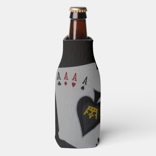 Poker, Quad Aces Stubby Holder. Flaschenkühler (Flaschenvorderseite)