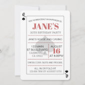 Poker Queen of Spades Einladung (Vorderseite)