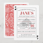 Poker Queen of Spades Einladung (Vorne/Hinten)