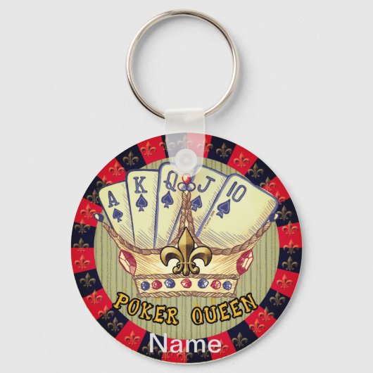 Poker Queen Schlüsselanhänger (Vorderseite)