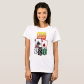 Poker Queen - Zwei Aces und Chips T-Shirt (Vorne ganz)