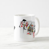 Poker Queens Dimensional Logo Kaffee Tasse. Kaffeetasse (VorderseiteRechts)