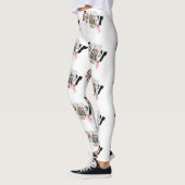 Poker Queens-Logo, Ladys White Patches Leggings (Links)