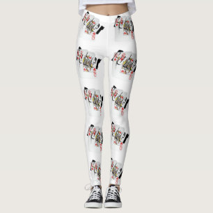 Poker Queens-Logo, Ladys White Patches Leggings