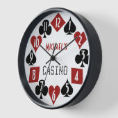 Poker Room Casino Anzug Individuelle Namenstexte Wanduhr (Winkel)