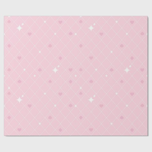 Poker rosa Muster Geschenkpapier (Flach)