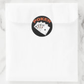 POKER ROYAL FLUSH RUNDER AUFKLEBER (Tasche)
