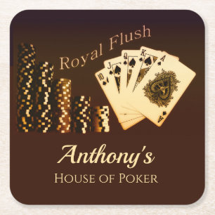 Poker Royal Flush Trinket Untersetzer mit Thema